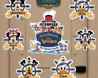 Personalized Disney Cruise Line Magnet, Mickey & Friends Captain Magnet, Disney Adventure Wish Dream Magic, Family Trip 2026