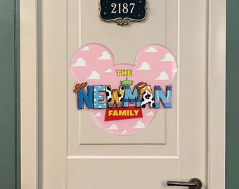 Custom Name Toy Story Cruise Line Magnet, Personalized Disney Pixar Day At Sea Magnet, Disney Toy Story Magnet, Stateroom Door Decor