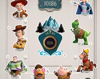 Toy Story Pixar Day At Seas Cruise Magnet, Woody Jessie Buzz lightyear Magnet, Disney Toy Story Magnet, Disney Cruise Decor