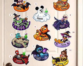 All Characters Disney Halloween Cruise Magnet, Personalized Mickey Friends Pool Float Toy Story Princess Spooky Cruise Line Door Magnet