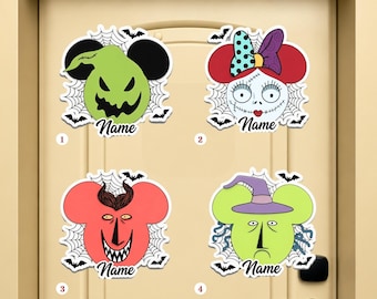 Personalized Halloween Cruise Door Magnet Sets, Halloween On The High Seas Decor, Mickey Mouse Spooky Magnet, Halloween Family Cruise