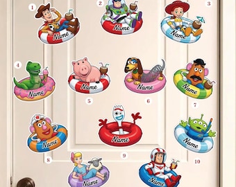 All Character Summer Toy Story Cruise Door Magnet,  Disney Toy Story Friends Pool Float Magnet, Family Vacation Decor, Pixar Day At Sea