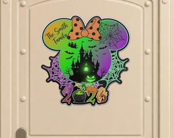 Personalized Halloween Cruise Door Magnet, Spooky Castle Magnet, 2026 Family Cruise Trip Decoration, Disney Halloween Magnet