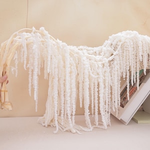 Bouquet d'amarante blanche stabilisée, décoration florale blanchie, décoration de mariage et d'intérieur, matériaux pour couronnes, fournitures de loisirs créatifs