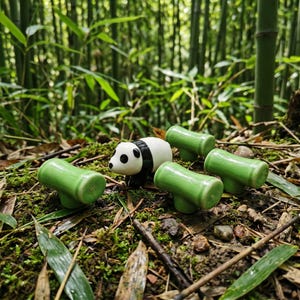 Panda bamboe kastknoppen set, groene keramische ladegrepen, schattige kinderkamer dressoir handgrepen, kinderkamer meubels hardware decor