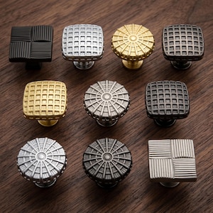 Moderne geometrische Kabinett Knäufe quadratisch runde Sunburst strukturierte Schublade zieht Möbelbeschläge Messing Schwarz Gold Silber für Küchenschrank