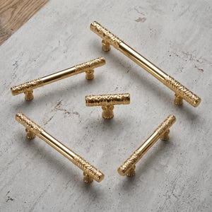 Luxury Gold Cabinet Pulls, Floral Engraved Drawer Handles, Vintage Brass Furniture Hardware, French Style Kitchen Dresser Pulls