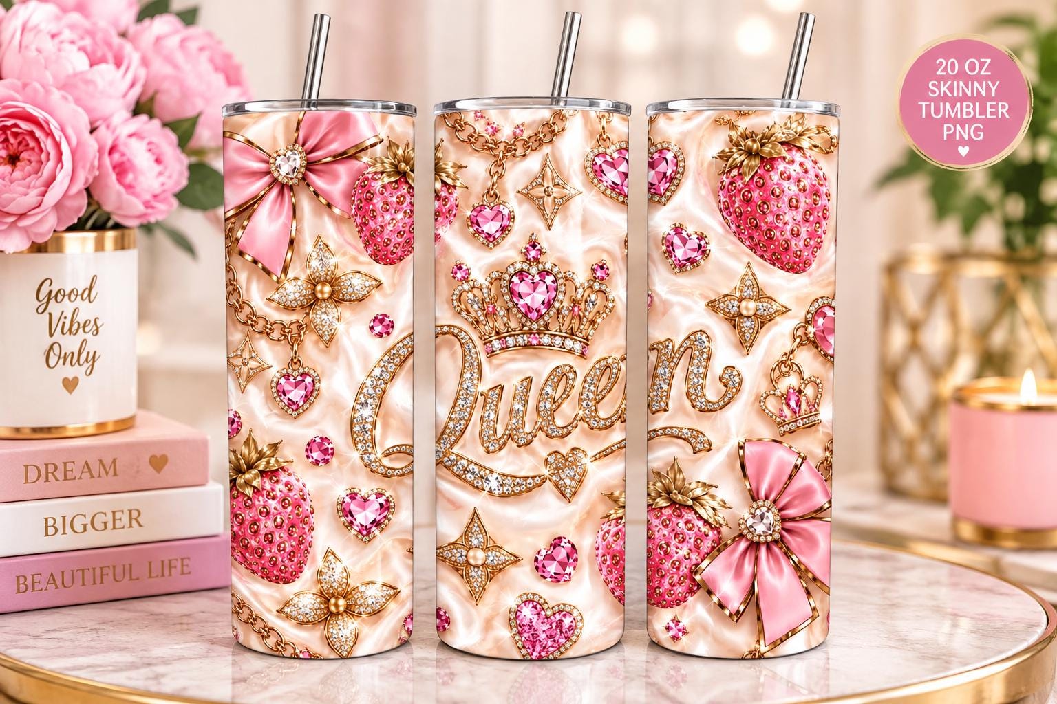 Pink Louis Vuitton Tumbler - Etsy