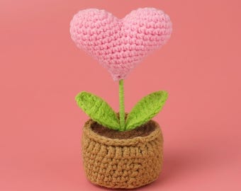 Jolie plante en pot de tournesol au crochet | Idées cadeaux pour l'obtention du diplôme | Fleurs à tricoter tissées à la main pour tableau de bord de voiture | Décoration de table esthétique pour la maison