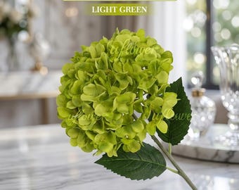 Lichtgroene hortensia zijde bloemboeket, faux hortensia's middelpunt voor bruiloft decor, kunstbloemen voor thuis woonkamer, 1/5/10 stks
