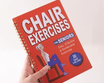 Livre d'entraînement assis pour seniors | Guide de yoga sur chaise de 30 jours, perte de poids et force musculaire | Exercices sur chaise pour débutants pour adultes
