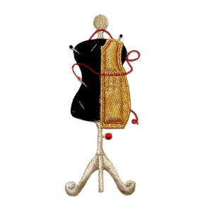 ID 0106 Sewing Mannequin Patch Dress Seamstress Embroidered Iron On Applique