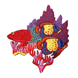 ID 0193 Coral Fish Patch Underwater Ocean Sea Life Embroidered Iron On Applique