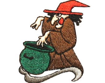 Hag Halloween Embroidered Iron On Patch Witch Witches Legs