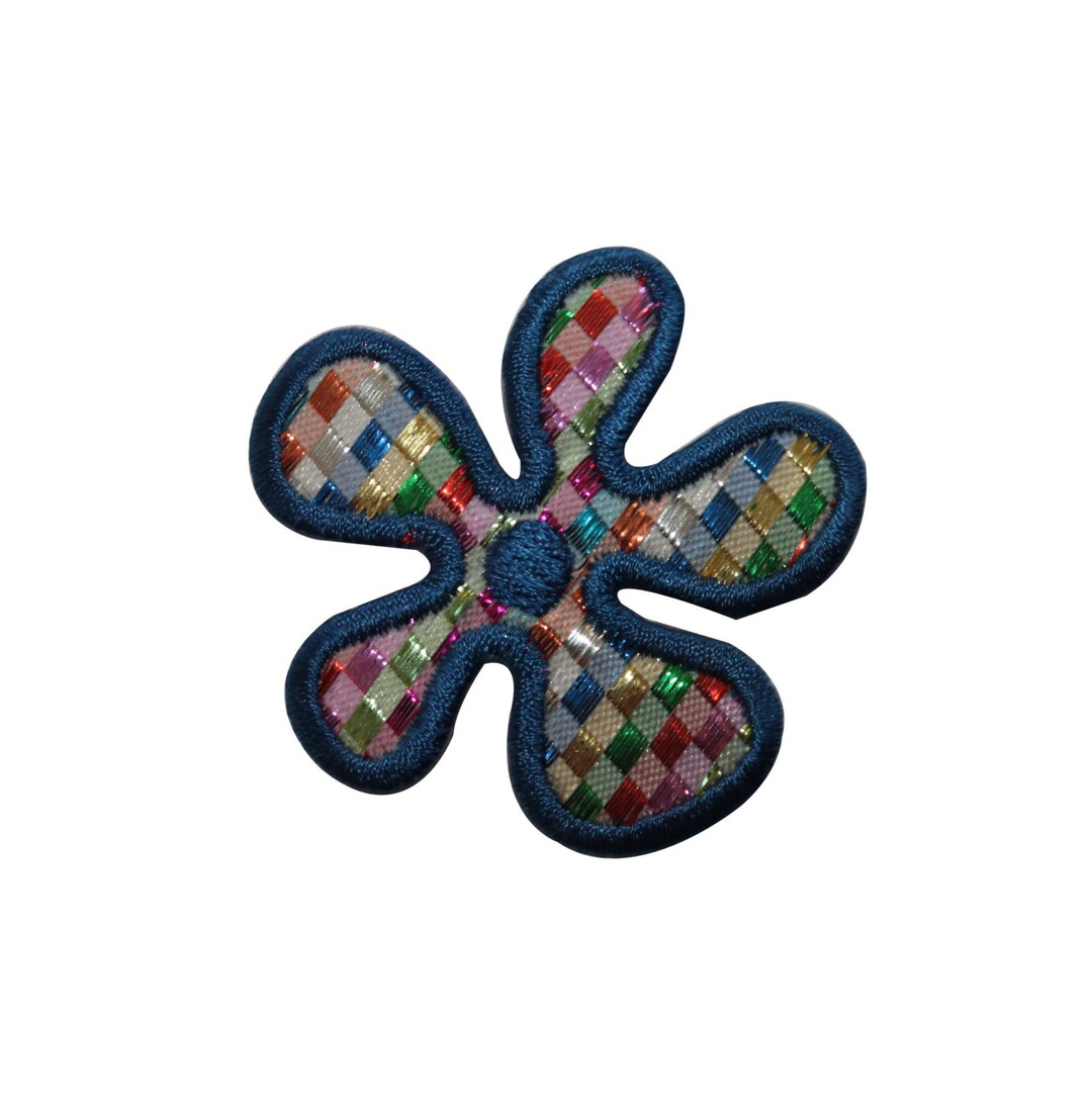 ID 6546 Checkered Tropical Flower Patch Hippy Garden