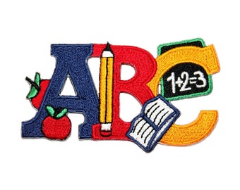 ID 1009 Children ABC School Patch Learning Education Themed Iron On Applique