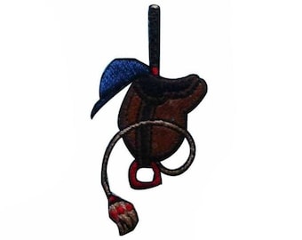 ID 1373B Cowboy Saddle Patch Rodeo Horse Riding Embroidered Iron On Applique