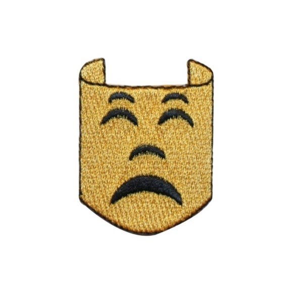 Mardi Gras Drama Drama Faces Embroidered Iron On Applqiue Patch