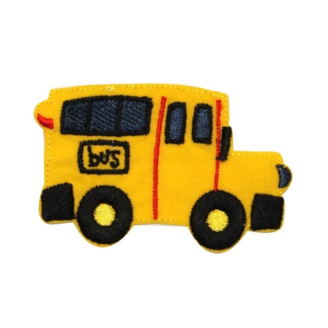 ID 0950A Yellow School Bus Patch Learn Transport Embroider Iron on ...