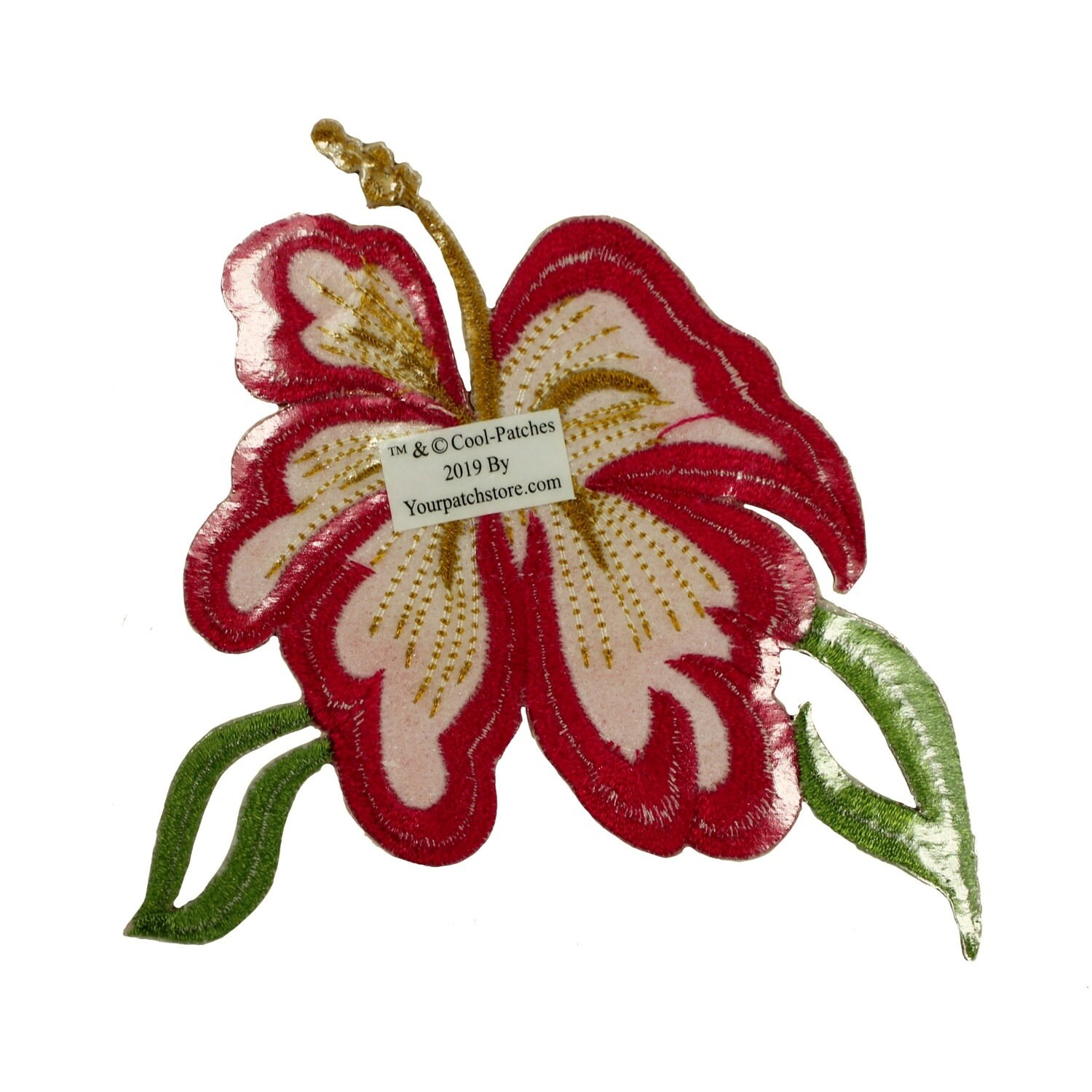 HawaiianProDesigns InThePink８’6”Horizon ID 6327 Pink Hibiscus Flower Patch Exotic Hawaii Embroidered