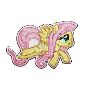 My Little Pony MLP Fluttershy Patch Pegasus G4 Embroidered Iron On Applique