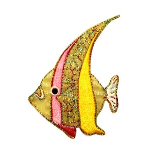 ID 0184 Tropical Angel Fish Patch Aquarium Ocean Embroidered Iron On Applique