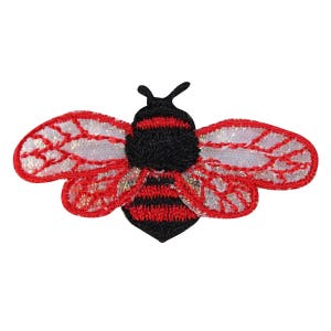 ID 1615C Bee Flying Patch Honey Wasp Colorful Bug Embroidered Iron On Applique