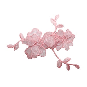 ID 8660 Pink Flower Cluster Patch Garden Plant Vine Embroidered Iron On Applique