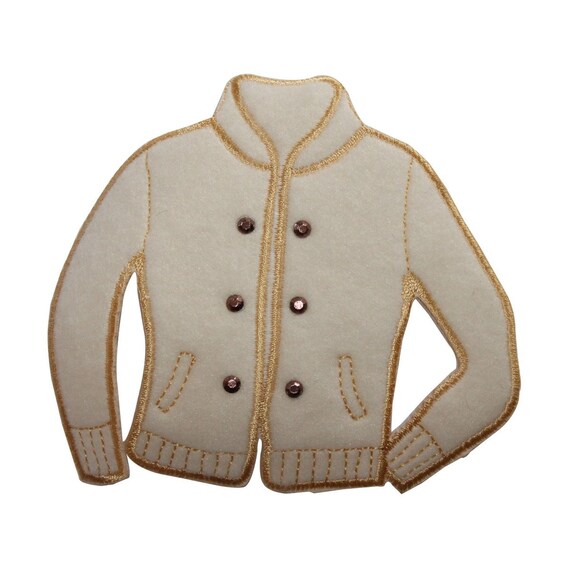 ID 7907 Fuzzy Sport Jacket Patch Winter Coat Fashion Embroidered