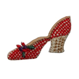 ID 7453 Checkered Pump Heel Patch Fashion Shoe Wedge Embroidered IronOn Applique