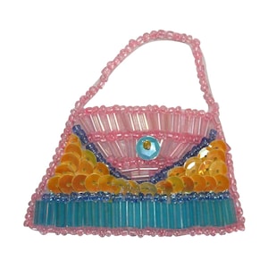 ID 8863 Sequin Purse Handbag Patch Woman Bag Fashion Beaded Iron On Applique
