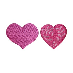 ID 3267AB 2er Set Love Herz Patches Valentinstag Gestickte Applikation Aufnäher