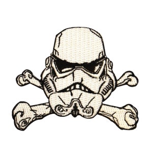 Stormtrooper Helmet Crossbones Empire Emblem Star Wars Embroidered Iron On Patch