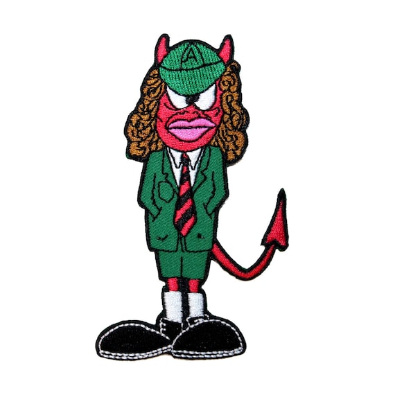 ACDC AC/DC Angus Young Devil Schoolboy Patch Rock Music Band Iron On Applique