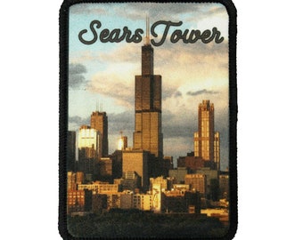Écusson Sears Tower Chicago Illinois, teinture de voyage, sublimation, fer sur appliqué