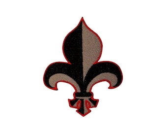 Fleur De Lis Patch Crest Flower Emblem Symbol Embroidered Iron On Applique