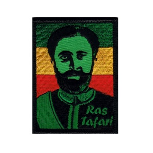 Ras Tafari Patch African Unity Leader Haile Badge Embroidered Iron On Applique