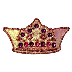 Jeweled Crown Patch Pretty Princess Queen Costume Metallic Iron On Applique
