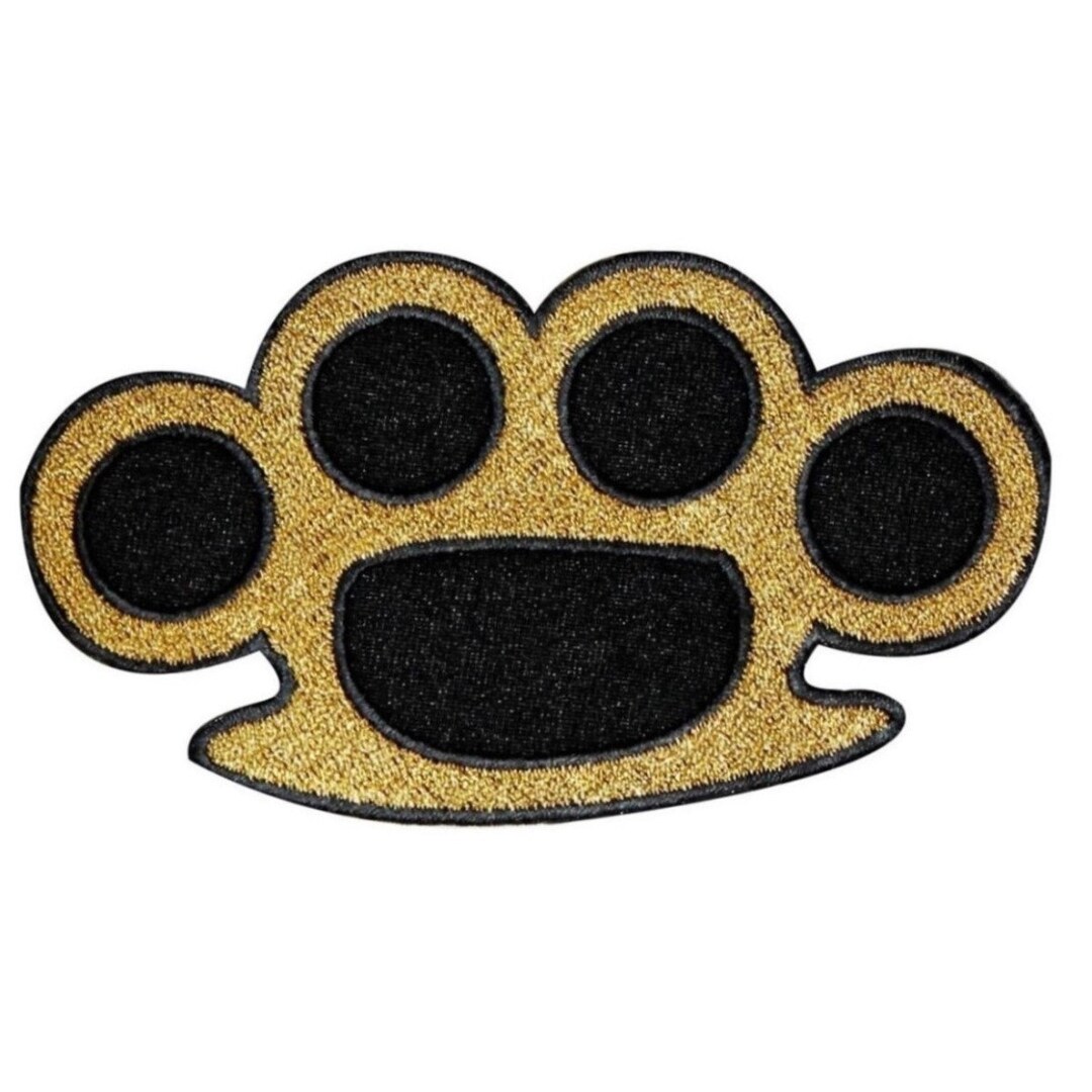 Brass Knuckles Patch Illegal Weapon Knucklebusters Embroidered Iron on
