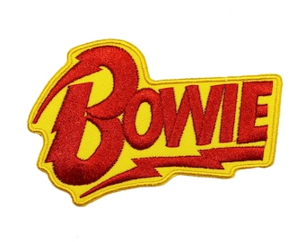 David Bowie Name Patch Music Artist Actor Glam Rock Band Iron On Applique