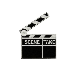ID 2368E Scene Clapper Board Patch Movie Take Sign Embroidered Iron On Appliques