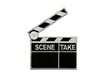 ID 2368E Scene Clapper Board Patch Movie Take Sign Embroidered Iron On Appliques