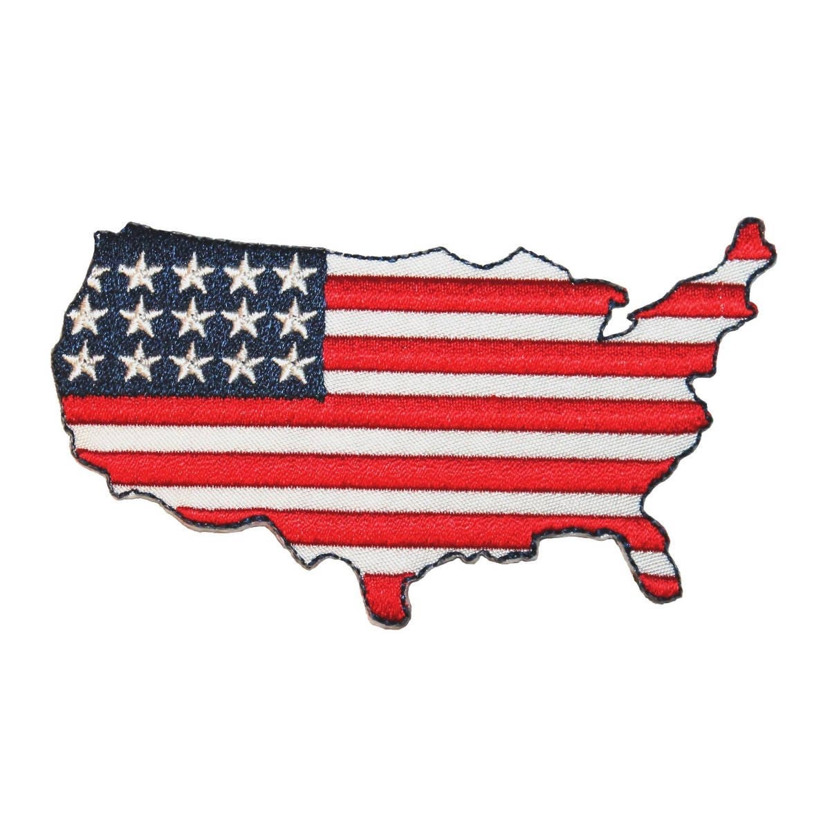 Id 1027 America Shape Patch Patriotic Country Usa Embroidered Etsy 日本