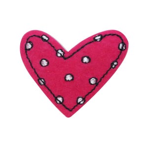 ID 3280C Spotted Heart Patch Valentines Day Love Embroidered Iron On Applique