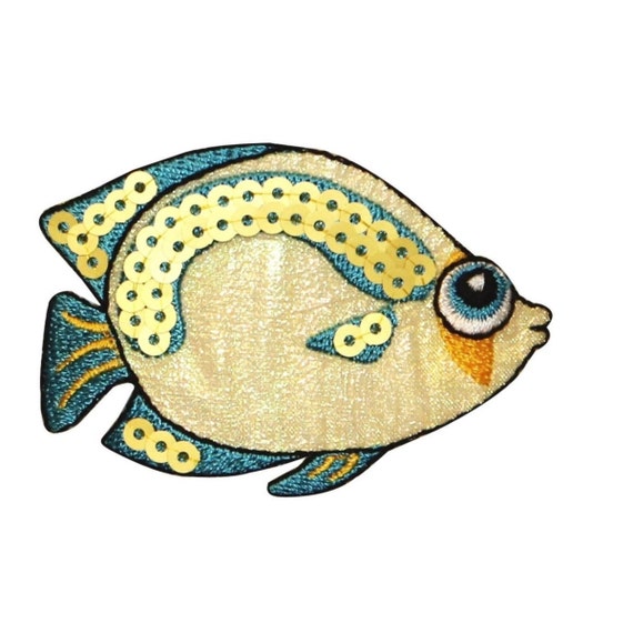 Id 0200 Tropical Fish Patch Aquarium Ocean Sequin Big Eyes Etsy
