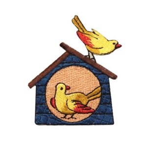 ID 0550A Vogel Haus Patch Mates winziger Baum Haus Nest gesticktes Aufnäher zum Aufnähen