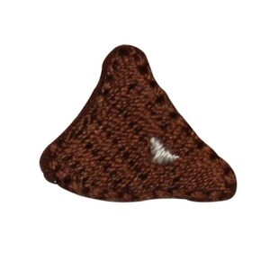 May include: A brown felt triangle with a white felt star in the center. The triangle is about 2 inches wide and 2 inches tall.