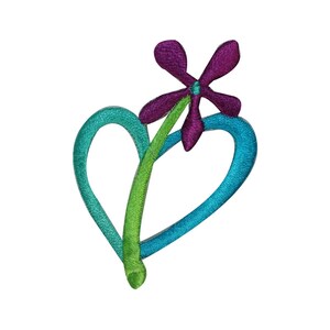 ID 3262B Flower Heart Shape Patch Valentine Day Love Embroidered IronOn Applique