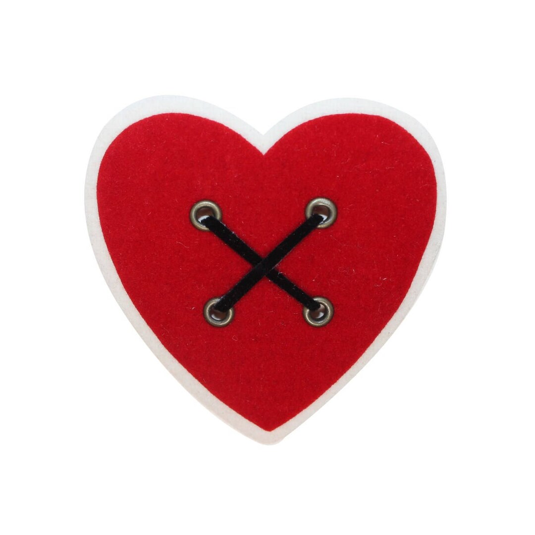 ID 3276C Heart With Stitch Patch Valentines Day Love Embroidered Sew on ...