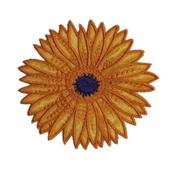 Embroidered Iron On Applique Patch Gardening Sunflower Spring Garden